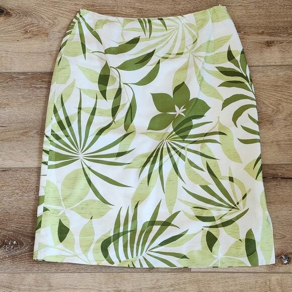 Talbots Vintage Floral 100% Pure Silk Floral Print Knee length Skirt Womens Sz 4 - Picture 3 of 12